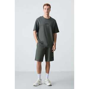 Ensemble de shorts en coton pour homme, coupe ample, kaki, 100% coton, texture douce, 85259 - Product Image 6