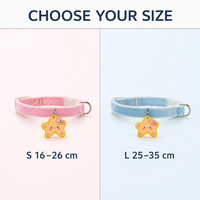 Collier pour chien, collier pour chat, personnalisé, mignon, style étoile, réglable, accessoire pour animaux de compagnie pour petits chiens en polyester