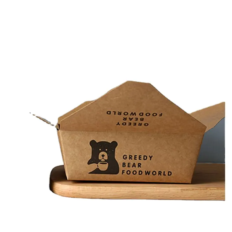 Logo personalizzato monouso di diverse dimensioni che stampa scatola di imballaggio da asporto per alimenti a rapida preparazione economica MOQ