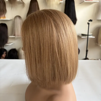 Perruque Bob 5x5 HD Lace Closure avec base en soie, sans colle, en cheveux humains vierges, densité, couleur et longueur personnalisables