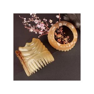 Peine de masaje de cabeza de <span class=keywords><strong>Yak</strong></span> hecho a mano, masajeador de cuero cabelludo, herramienta de masaje Guasha para relajación de meridianos - Product Image 1