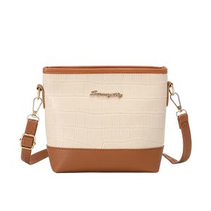 Nuevo Bolso Tipo Cubo de PU con Patrón de Cocodrilo para Mujer, Impermeable, Bandolera, con Diseño de Patchwork y Colores en Contraste - Product Image 5