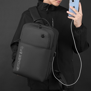 Sac à dos Wepower pour homme, grande capacité, sac pour ordinateur portable, voyage d'affaires, bleu foncé, poignée souple, 2024 - Product Image 3