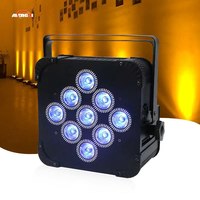 Projecteur LED à batterie 9x18W avec flight case de chargement en alliage d'aluminium, projecteurs PAR LED 6-en-1