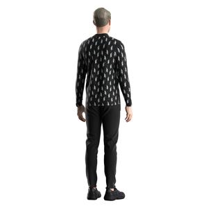 Polo décontracté à manches longues avec fermeture éclair et rayures fines pour homme, col montant, sublimation tendance - Product Image 6