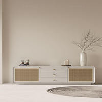 Meuble TV Mural en Bois Style Minimaliste Japonais, Table de Salon pour la Maison, Conception Personnalisée, Prix de Gros Usine