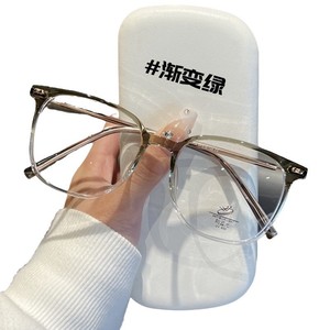 Nuevas gafas cuadradas de estilo coreano para mujer, montura completa con lentes de PC anti luz azul, gafas para miopía, diseño transparente - Product Image 5