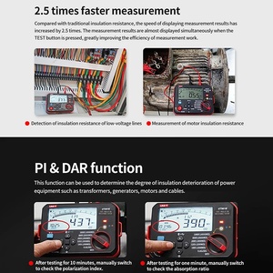 Testeur d'isolation rapide UNI-T 4G, Mégohmmètre UT501E avec fonction de comparaison PI, Test à distance, IP54, Chine continentale - Product Image 3