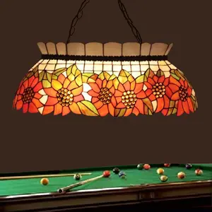 2022 High Quality Custom Design Pool Table Lamp Stained Glass Island Pendant Chandelier Lamparas Tiffany Billiard Lights