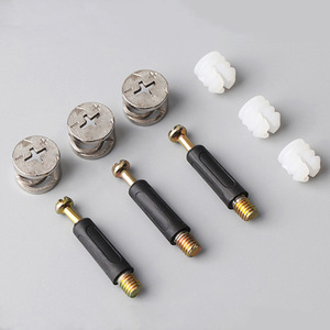 Conector de Muebles Jingli, Tornillo Excéntrico con Tuerca H301, Herraje de Aleación de Zinc para Fijación de Armarios y Gabinetes - Product Image 1