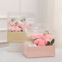Offre Spéciale prix de gros emballage de fleur boîte-cadeau de gâteau Mini boîte à fleurs de gâteau transparente portative