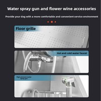 Kolam Mandi Hewan Peliharaan Besar Komersial Stainless Steel 201 untuk Anjing & Kucing Model EYZ-34 untuk Penggunaan Toko Hewan Peliharaan