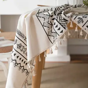 simple black tassel tablecloths table cloths table linen table cover wedding hotel party outdoor indoor