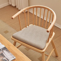 Chaise de salle à manger nordique en bois massif avec revêtement en tissu - Multifonctionnelle pour la maison et l'hôtel