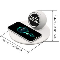 Nuevo Producto 2026, Reloj Despertador de Escritorio con Cargador Inalámbrico, Cargador Inalámbrico Digital LED de Escritorio, Estación Multifuncional de 15W para iPhone