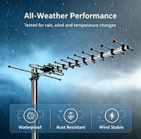 B-12D-12 Außen-Richtantenne Yagi HDTV Langstrecken-DVB-T2 Digital-TV-Antenne Kunststoff-Stangenmontage