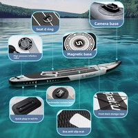 Planche de paddle gonflable pour sports nautiques, planche de course avec accessoires, en PVC épaissi, pour adultes