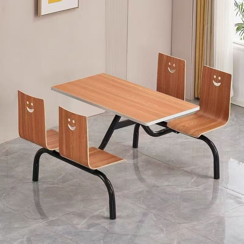 Teak color [1 table and 4 chairs] with black frame