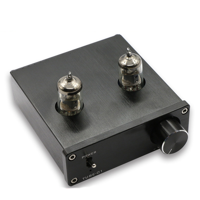 #53189 TUBE-02 Mini Tube Preamp Tube Amplifier HIFI Preamplifier Treble Bass Adjustment With DC12V Power Plug / Black