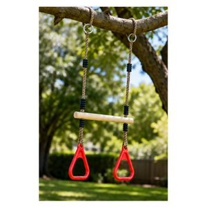 <span class=keywords><strong>Trapeze</strong></span> <span class=keywords><strong>en</strong></span> <span class=keywords><strong>bois</strong></span> <span class=keywords><strong>avec</strong></span> <span class=keywords><strong>anneaux</strong></span> 40 cm, balançoire de gymnastique pour enfants, entraînement <span class=keywords><strong>en</strong></span> salle, jeu, personnalisable OEM - Product Image 2