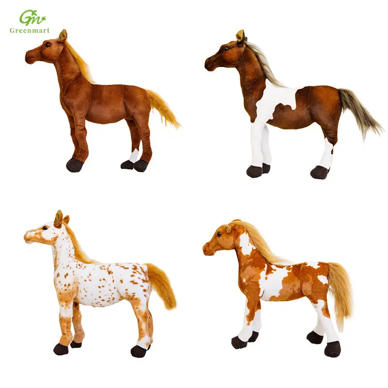 Greenmart 2023 New Kids Gift 30cm Leg Bendable Plush Horse Simulated 4 Colors Horse Stuffed Animal Toy For Christmas Decoration