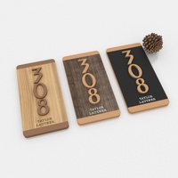 Plaque de numéros de porte en bois personnalisée pour villa, appartement, hôtel - Résistante à l'eau