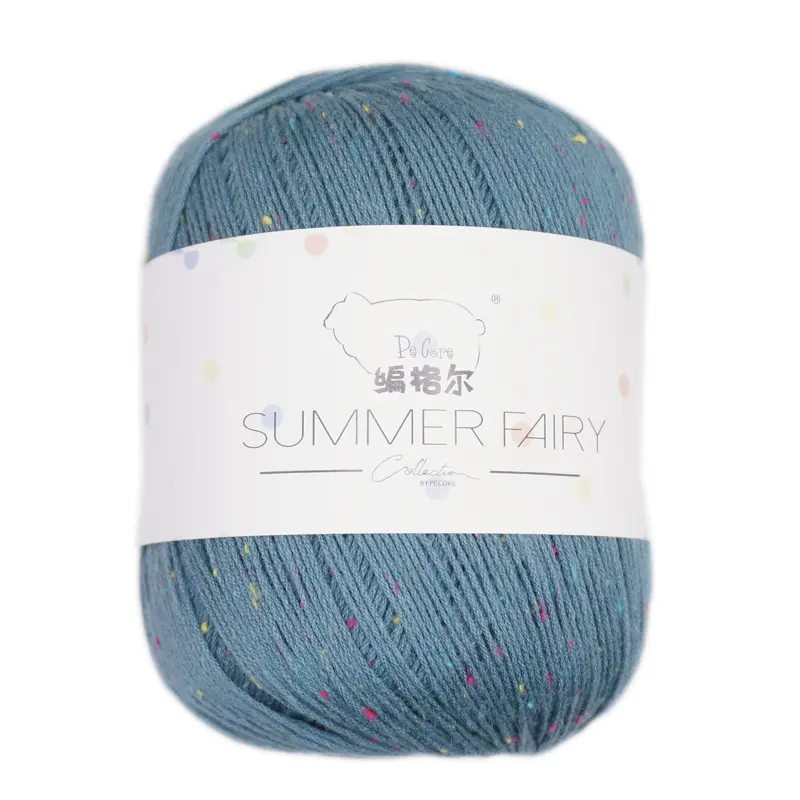 Primavera e Verão New Colorido Dot Linen Thread Seda Light Cotton Lace crochet DIY Fine Fancy Yarn