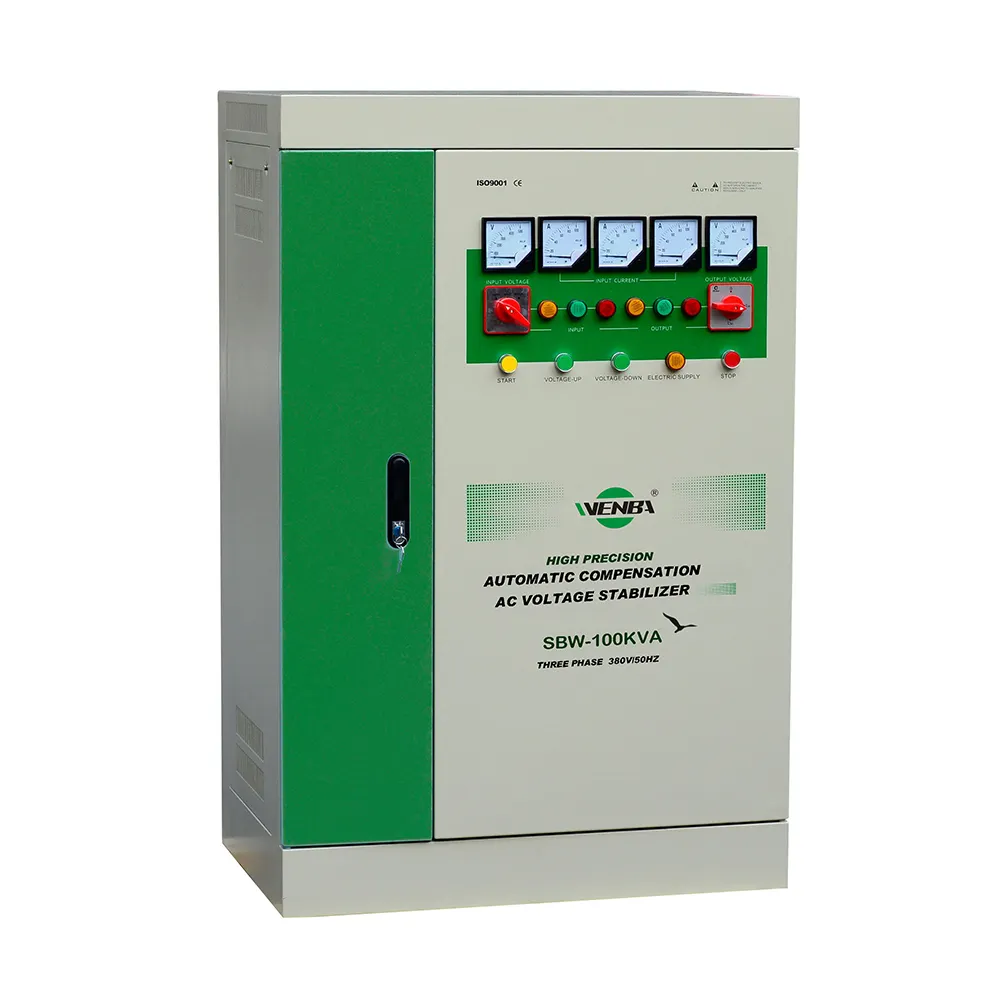 เครื่องปรับแรงดันไฟฟ้า3เฟส SBW 100KVA สามเฟส380V 415V 70KVA 80KVA ตัวควบคุมแรงดันไฟฟ้า