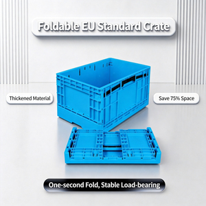 Robuste Faltbare Stapelbare Kunststoffkiste Wiederverwendbare Zusammenklappbare EU-Kiste für Industrie-Logistik Aufbewahrungsboxen Behälter - Product Image 1