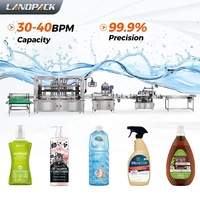 Machine de remplissage, de bouchage et d'étiquetage de bouteilles de liquide nettoyant, adoucissant et détergent