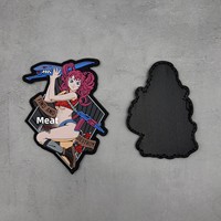 Badge 3D Anime Girl, Patch Personnalisé en PVC Souple, Fille Mignonne avec Dos Auto-agrippant pour Sacs d'Extérieur