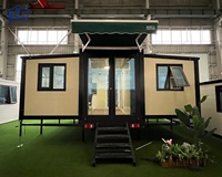 Maisons préfabriquées mobiles 2 chambres, conteneurs habitables extensibles sur roues avec salle de bain et cuisine, conception DIY