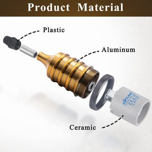 <span class=keywords><strong>Solid</strong></span> <span class=keywords><strong>brass</strong></span> 2-ổ cắm Keyless vòng ánh sáng Threaded đèn Gốm ổ cắm chủ/cơ sở - Product Image 3