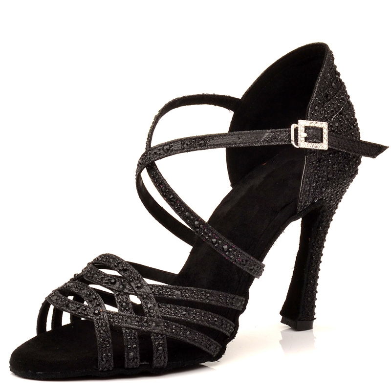 Women Latin Dance Shoes Salsa Tango Cha Cha Ballroom Dancing Shoes Heeled 5/7/8.5cm