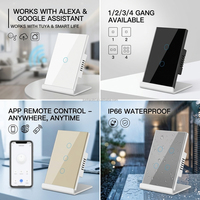 Interrupteur intelligent Zigbee sans neutre avec prise en charge SAA Australie, Tuya, Alexa, Google Assistant, 1/2/3/4 gangs, 2 voies, panneau tactile en verre