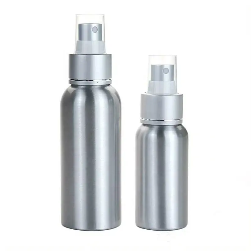 Garrafa de alumínio para spray de névoa, garrafa de metal para loção corporal, 150ml, 200ml, 300ml, 500ml, tampa plástica para bomba