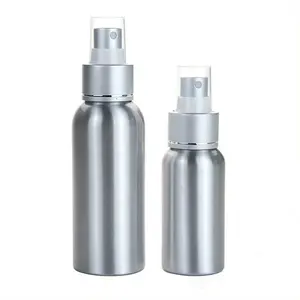 Botol semprot kabut aluminium, tutup pompa plastik botol logam Losion badan kosmetik 150ml 200ml 300ml 500ml