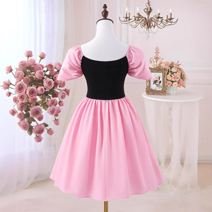 Abito da ragazza per <span class=keywords><strong>età</strong></span> 13-16 anni, dolce vestito nero e rosa con fiocco a farfalla, abito da compleanno con spalle scoperte, gonna a pieghe stile principessa - Product Image 3