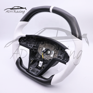 <span class=keywords><strong>Volant</strong></span> à 3 branches en fibre de carbone noire brillante à plateau plat pour Tesla Model S/X/Plaid 2021+ - Product Image 5