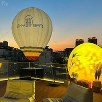 Modèle géant de montgolfière gonflable grand ouvert à la vente, affichage extérieur personnalisé, ballons à air chaud colorés