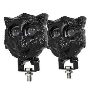 Vente directe d'usine, phares de moto en forme de tête de loup, projecteur LED bicolore, phare antibrouillard pour moto - Product Image 1