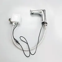 Robinet de lavabo automatique sans contact en laiton chromé avec capteur infrarouge pour toilettes commerciales