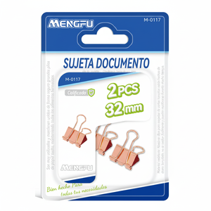 Mengfu M-0117 2-Pack oro rosa 32mm magnete legante clip in acciaio plastica ufficio/scuola di cancelleria realizzati con materiali di alta qualità - Product Image 2