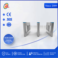 Portillon pivotant à barrière en acier inoxydable 304 avec moteur sans balais, contrôle d'accès biométrique RFID et code QR anti-collision pour bureau