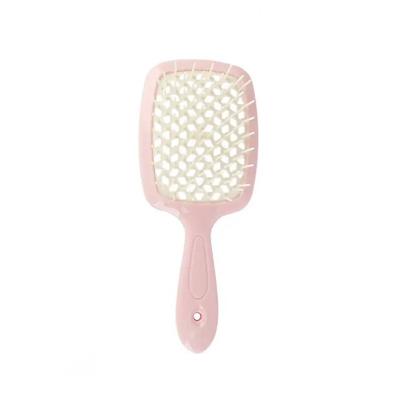 Brosse à cheveux démêlante en vente à chaud avec logo personnalisé peigne à cheveux à poils doux creux au miel cheveux secs et humides de différentes couleurs