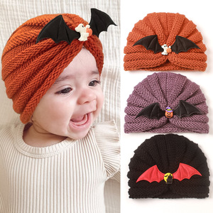 2025 invierno mantener caliente bebé sombrero de punto Halloween <span class=keywords><strong>calabaza</strong></span> murciélago bebé sombrero bebé Festival decoraciones sombrero - Product Image 3