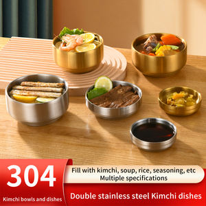 샐러드 그릇과 가정용 식기 한국식 금속 맞춤형 파티 지속 가능한 금 금속 그릇 스테인레스 스틸 14 Cm - Product Image 4