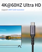 Cable USB C de 100W PD con Carga Rápida, Compatible con USB 3.1 5A, Chip Emark, Trenzado Metálico, Tipo C, Cable para Monitor de Video