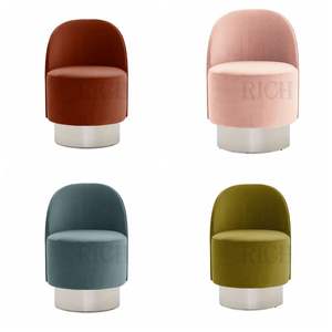 Silver Circular Base <strong>Occasional</strong> <strong>Chair</strong> Modern Nordic Living Room Luxury Lounge <strong>Chair</strong> <strong>pink</strong> Velvet Swivel Accent <strong>Chair</strong> - Product Image 2
