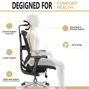 Modern High <b>Back</b> Ergonomic Mesh Aluminum Office <b>Chairs</b> - Product Image 2